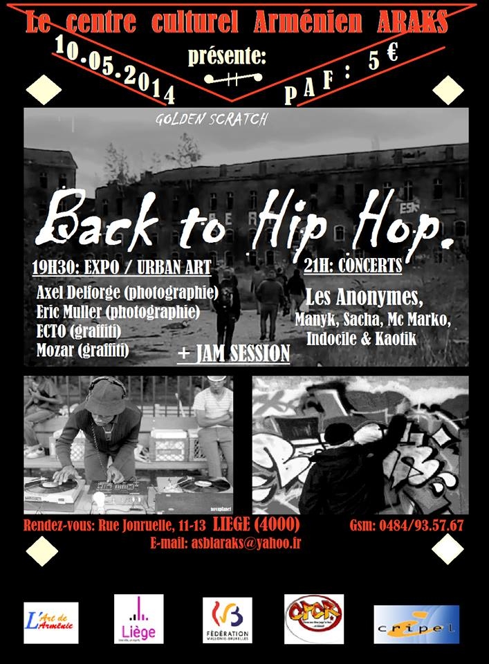 Affiche. Araks « Back to Hip Hop ». 2013-05-10